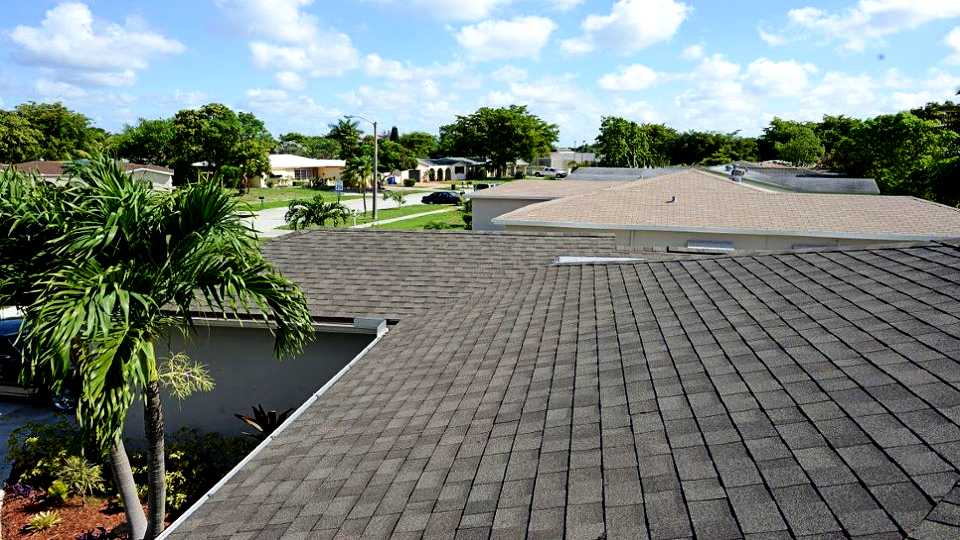 shingles laying in perfect alignment after roof replacement on home