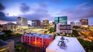 downtown view of Fort Meyers, Florida